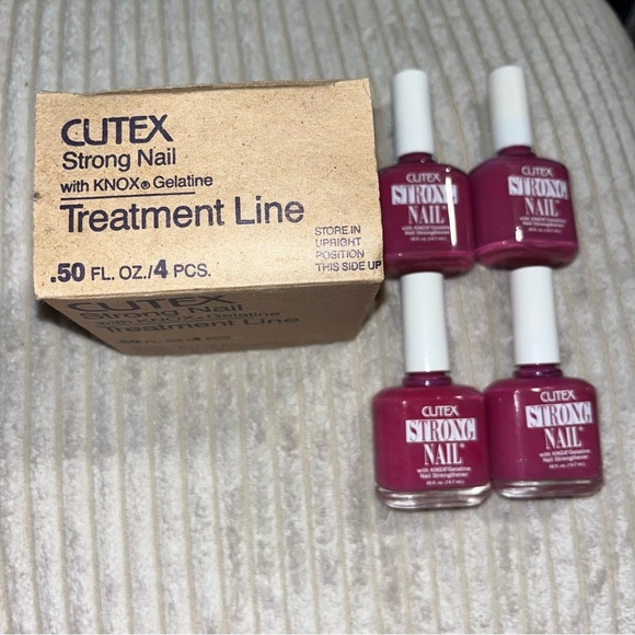 Vintage cutex strong nail treatment line polish precious plum 68 lot of 4 bottle - Picture 2 of 5